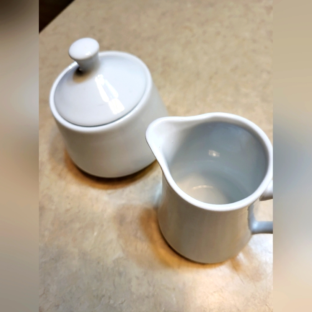 Mayfair & Jackson matching Creamer and Sugar Bowl white china